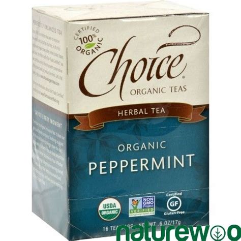 Choice Organic Teas 849018 Peppermint Herb Tea 16 Tea Bags Case