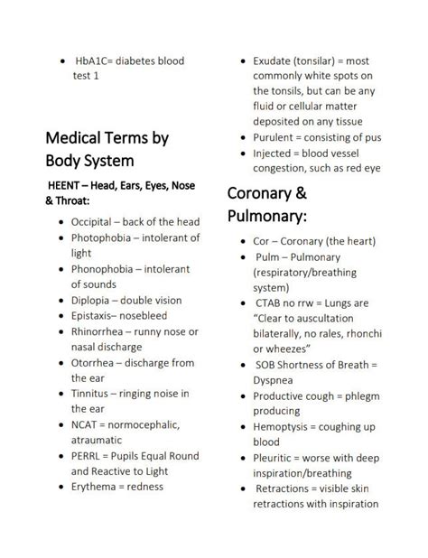 Medical Terminology Cheat Sheet Study Sheets Instant Etsy