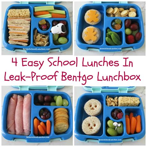 Bento School Lunches 4 Easy Lunches In Leak Proof Bentgo Kids Lunchbox