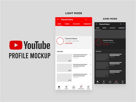 Youtube Profile Social Media Mobile Ui Mockup Free Psd Templates