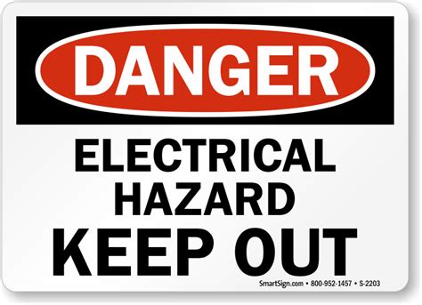 Electrical Hazard Keep Out Danger High Voltage Sign Sku S 2203