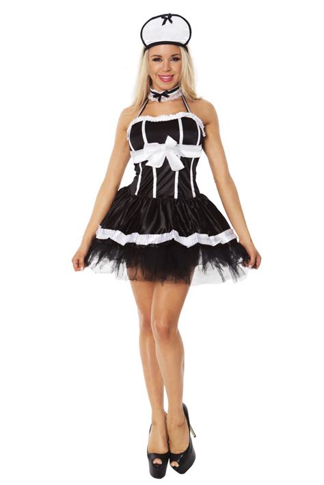 French Maid Fancy Dress Costume Outfit Set