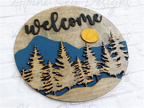 Welcome Laser File Svg Glowforge Welcome Signs Laser Cut Etsy