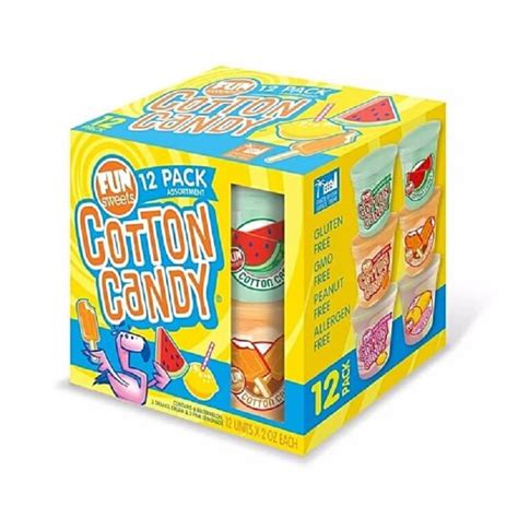 Fun Sweet Assorted Cotton Candy Tubs Cotton Candy