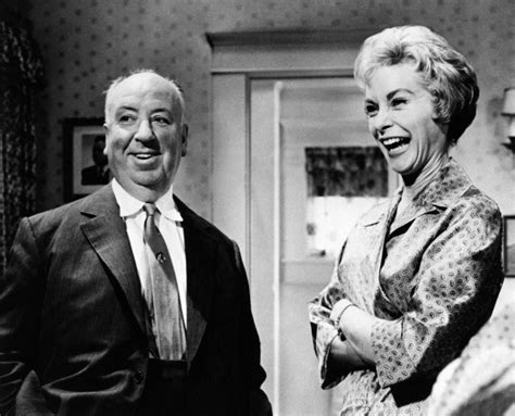 Alfred Hitchcock And Janet Leigh On The Set Of Psycho 1960 Film