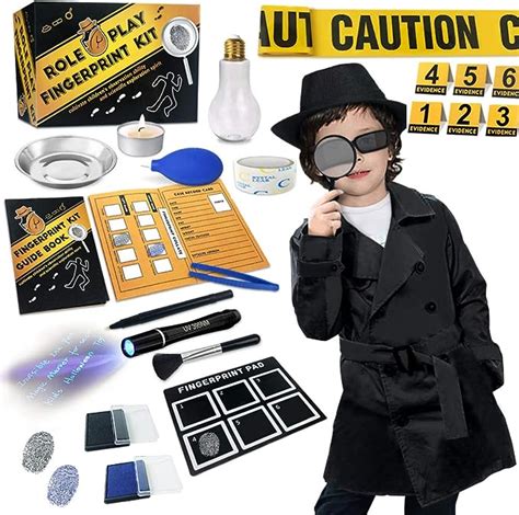 Spy Kit For Kids Detective Costume Role Play Fingerprint Toys Ts For