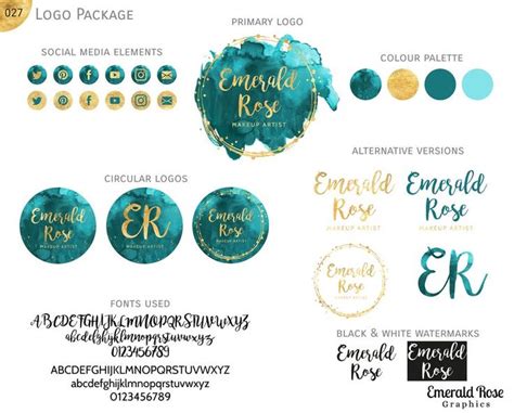 Pre Made Teal And Gold Logo Website Logo Business Logo Watercolour