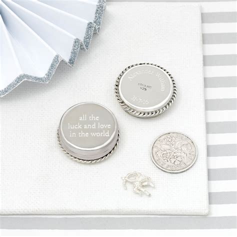 Silver All The Luck And Love In The World Christening Keepsakes Box