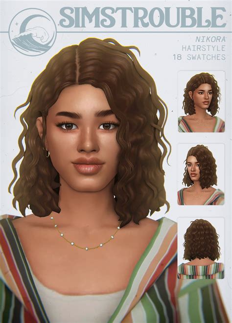 Nikora By Simstrouble Simstrouble Sims 4 Curly Hair Sims Hair Sims 4