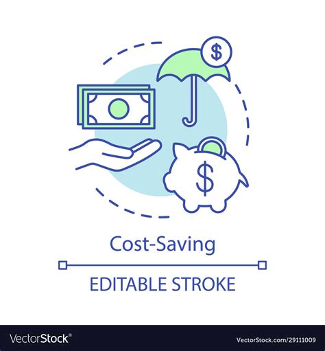 Cost Saving Advantage Concept Icon Royalty Free Vector Image