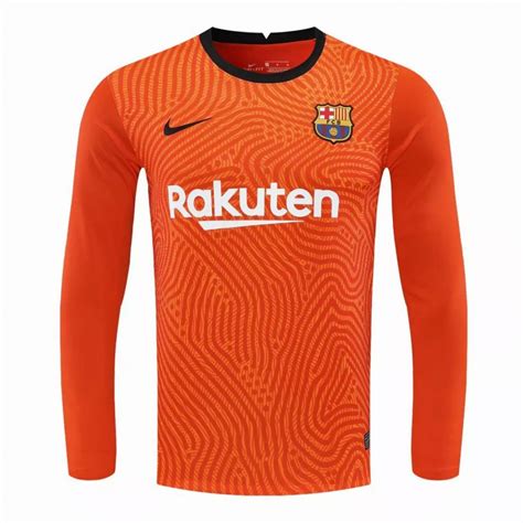 Barcelona Goalkeeper Long Sleeve Jersey Orange 2020 2021 Best Soccer