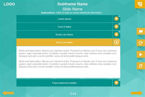 Vertical Turquoise Accordion — Storyline Template Elearningchips