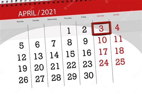 Planificador De Calendario Para El Mes De Abril De 2021 Fecha Límite