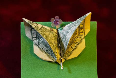 Dollar Origami Elegant Butterfly Оригами Бабочки