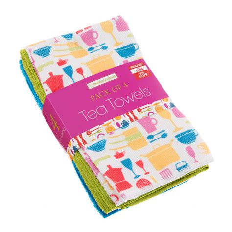 Bandm 4pk Design Microfibre Tea Towels 275669