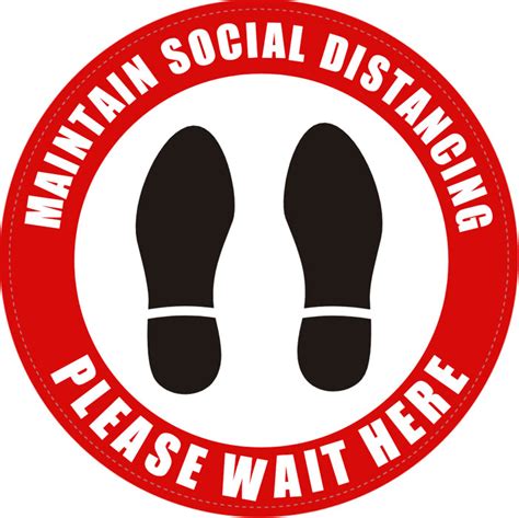Social Distancing Round Floor Sign