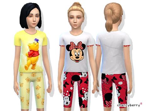 Cherryberrysims Cute Sleepwear Set For Girls Cute Sleepwear Sims 4