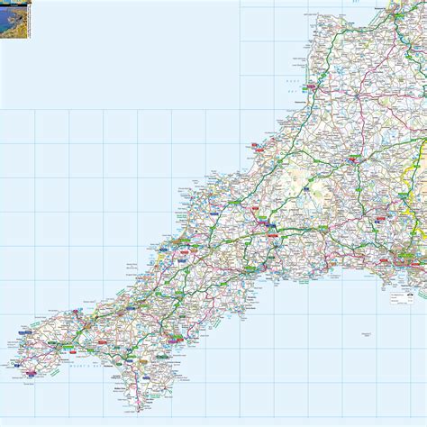 Exploring beautiful england with pictures and history. Cornwall - high resolution map | Cornwall map, Map of ...