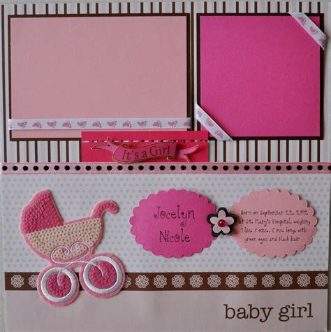 New Baby Girl Scrapbook Layouts Baby Girls First Year 22 Premade