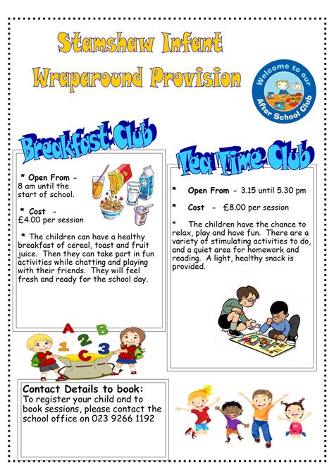 Stamshaw Infant School Breakfast And After School Club Information