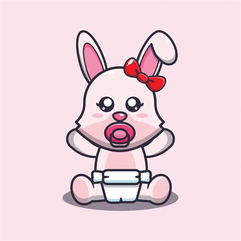 Premium Vector Cute Baby Bunny Rabbit Cartoon Mascot Illustration