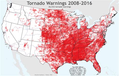 A Look At All The Tornado Warnings Since 2008 Maps
