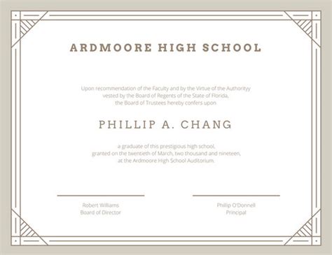 Customize 325 High School Diploma Certificate Templates Online Canva