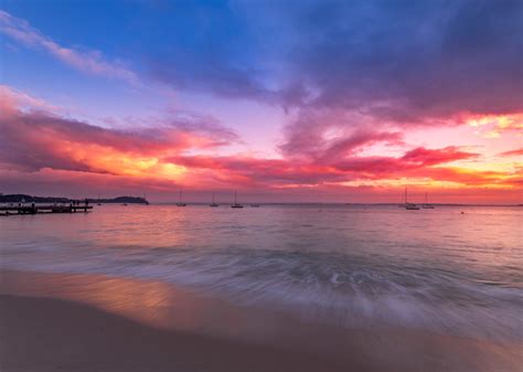 Pink N Blue Shoal Bay Port Stephens Nsw Australia Beach Sunrise