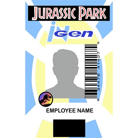 Jurassic Park Employee Id Badge Custom With Your Photo Cosology