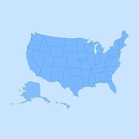 Premium Vector Flat Design Usa Outline Map