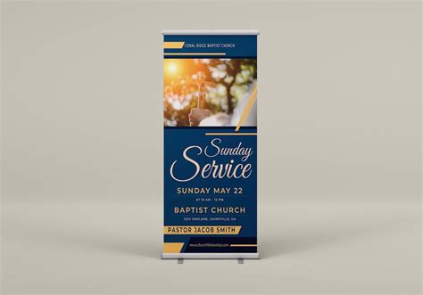 Custom Church Retractable Banner Stand Included With Full Color Print