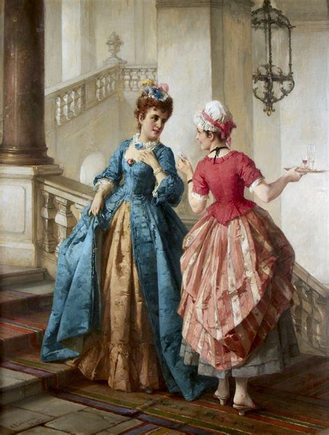 Erdmann Otto Wilhelm Gossip On The Stairs Victorian Paintings