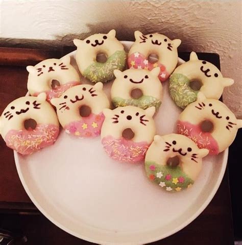 Homemade Cute Kawaii Cat Donuts Baked Diy Donuts Baked Donuts