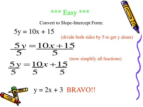Ppt Practice Converting Linear Equations Into Slope Intercept Form Powerpoint Presentation