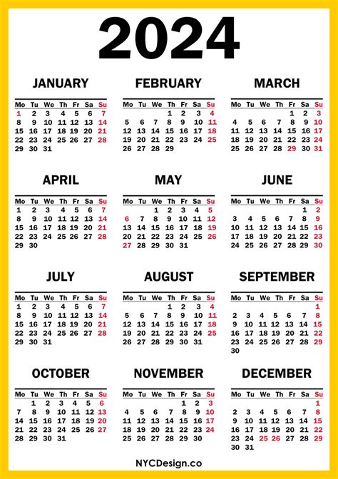 Printable Calendars 2024 2024 Printable Calendar With Holidays 2024