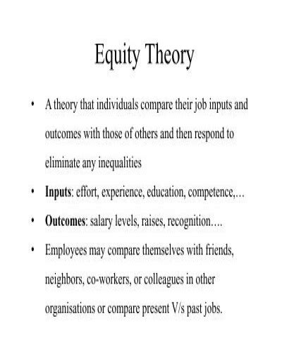 Equity Theory A Theor
