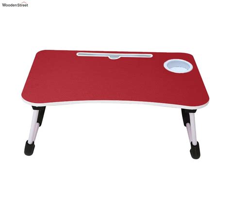 Buy Tud Portable Folding Laptop Table With Cup Holder Red Online In