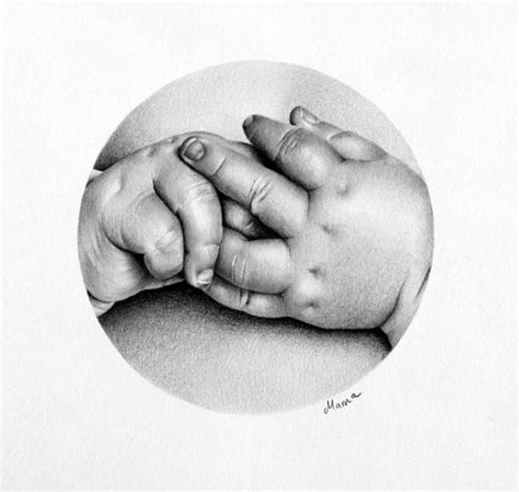 Items Similar To Pencil Drawing Baby Hands Fine Art Print Signed By