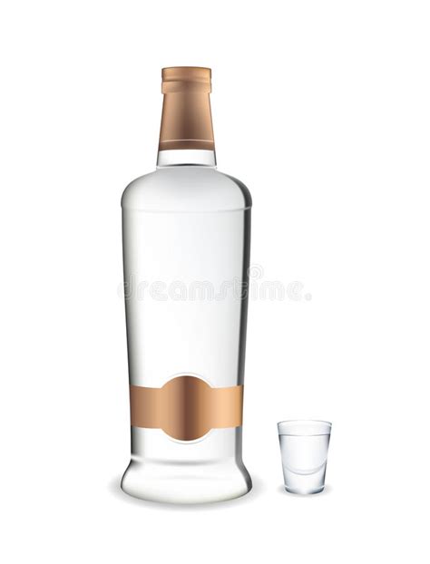 Fles Wodka Met Rode Spaanse Peper Binnen Peper Vector Illustratie