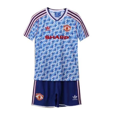 Commemorate the team that made it to the 1963 fa cup final with a man united retro shirt, or grab a vintage mufc away shirt to show that. 90/92 Manchester United Away Blue Retro Children's Jerseys Kit(Shirt+Short) | Manchester United ...