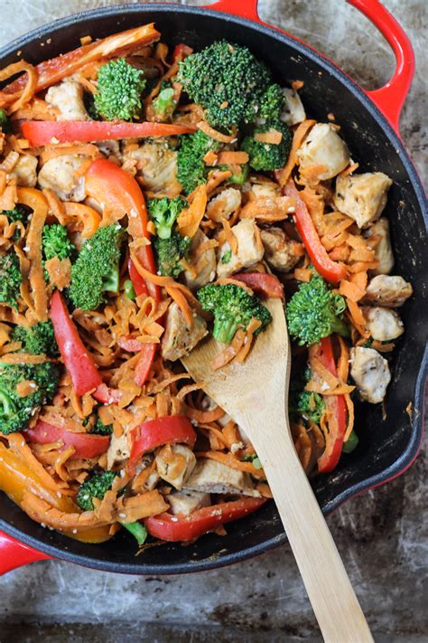 Savory baked sweet potato fries. 30-minute Spicy Thai Peanut Chicken & Sweet Potato Noodle ...