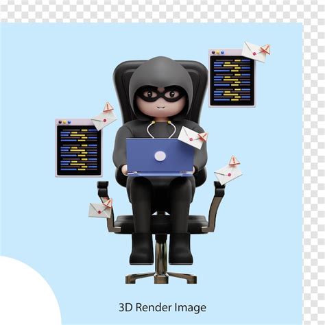 Premium Psd 3d Illustration Cybercrime Spam Email