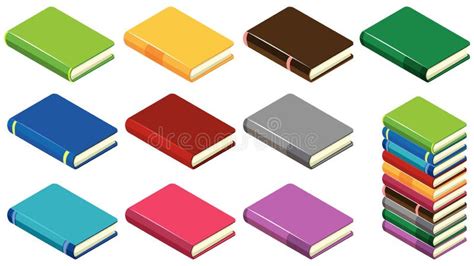 Books With Different Color Covers Stock Vector Illustration Of