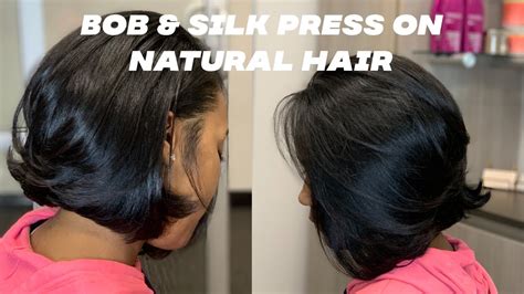 Salon Work How To Do A Bob And Silk Press On Natural Hair Youtube