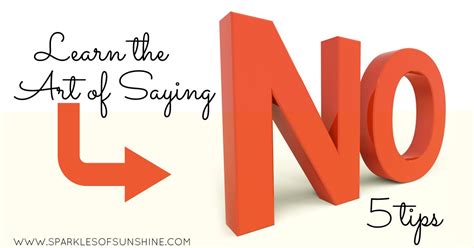 Learn The Art Of Saying No Sparkles Of Sunshine