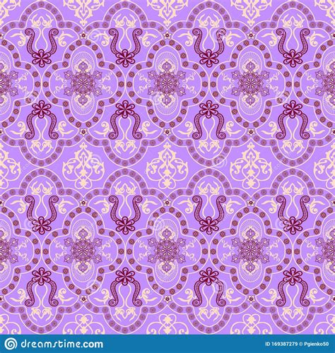 Seamless Combination Of Mandala And Paisley With Oriental Ornamen Stock