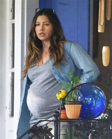 Pregnant Jessica Biel Looks Ready To Pop As She Shows Off Blooming Baby Bump During Filming