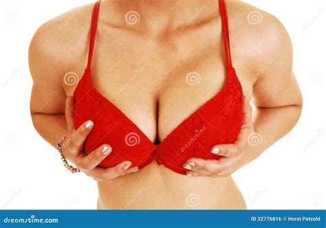Holding Her Breasts Royalty Free Stock Image Image 32776816