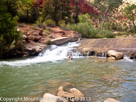 Virgin River Swimming Hole Zion National Park Utah Mountain Mom And