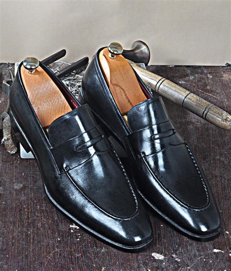 Tuccipolo Luma Classic Elegant Black Italian Leather Mens Luxury Loafer